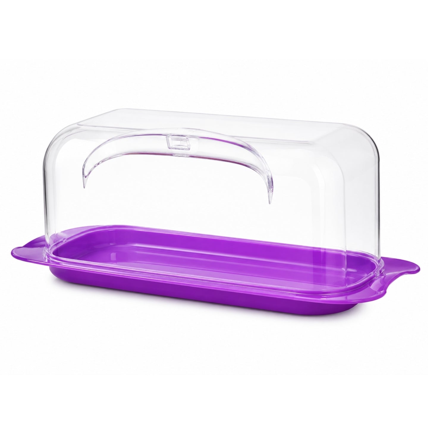 36cm Bread & Cake Storage Box with Clear Acrylic Lid - Purple Plastic Bread Bin