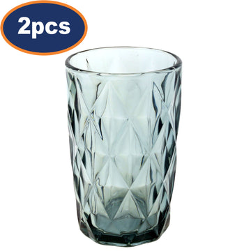 2Pcs 400ml Smoke Grey Highball Drinking Glass
