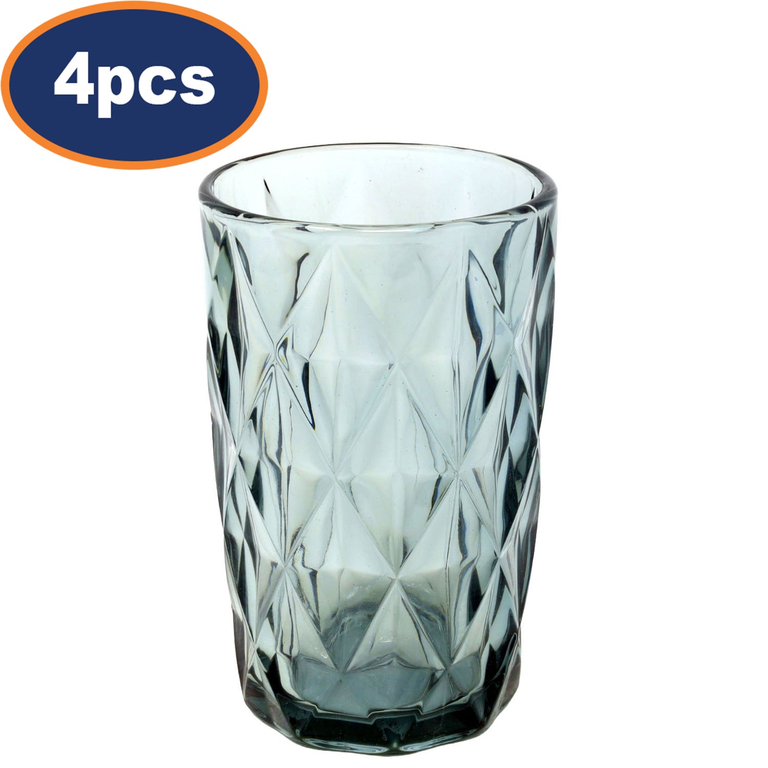4Pcs 350ml Smoke Grey Highball Drinking Glass