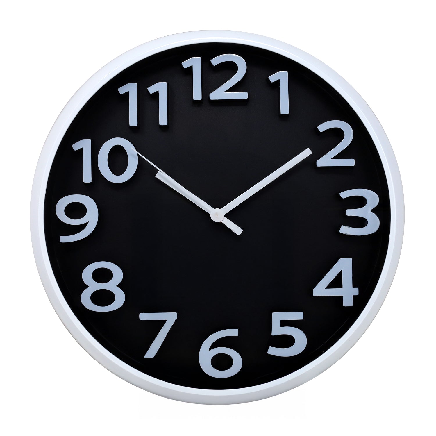 30cm Black Round Plastic Wall Clock