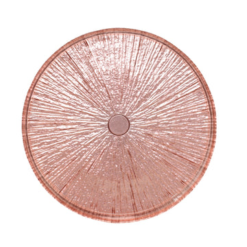32cm Pink Textured Glass Serving Platter Decorative Plate