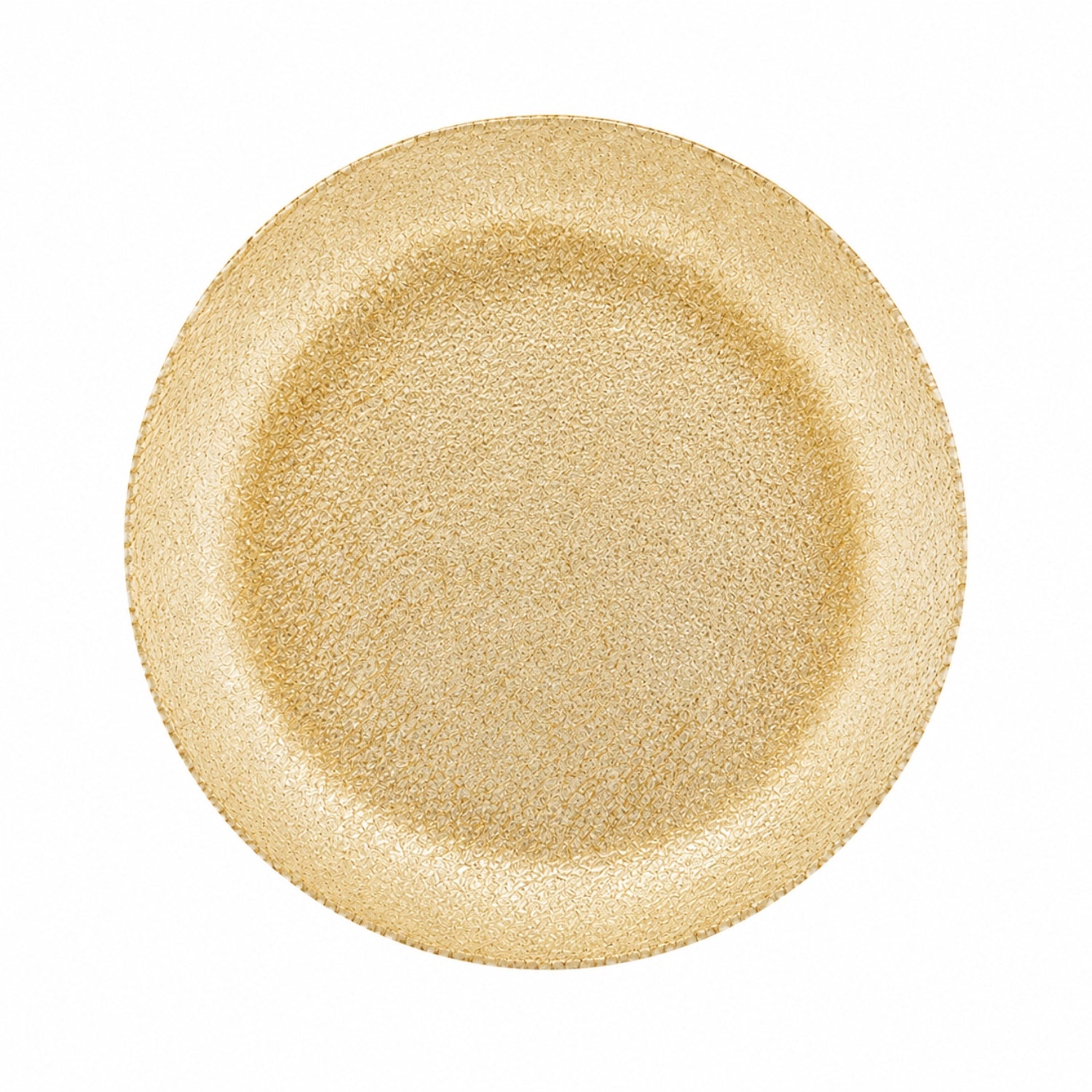 33cm Gold Textured Glass Serving Platter Decorative Plate