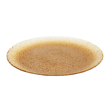 33cm Gold Textured Glass Serving Platter Decorative Plate