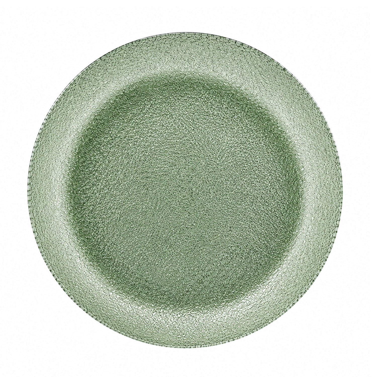 33cm Green Textured Glass Serving Platter Decorative Plate