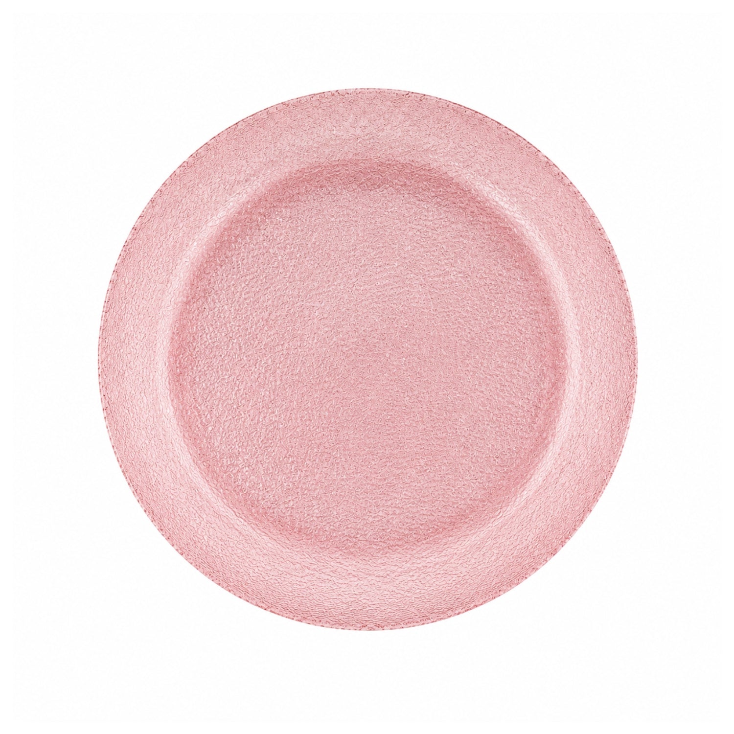 33cm Pink Textured Glass Serving Platter Decorative Plate