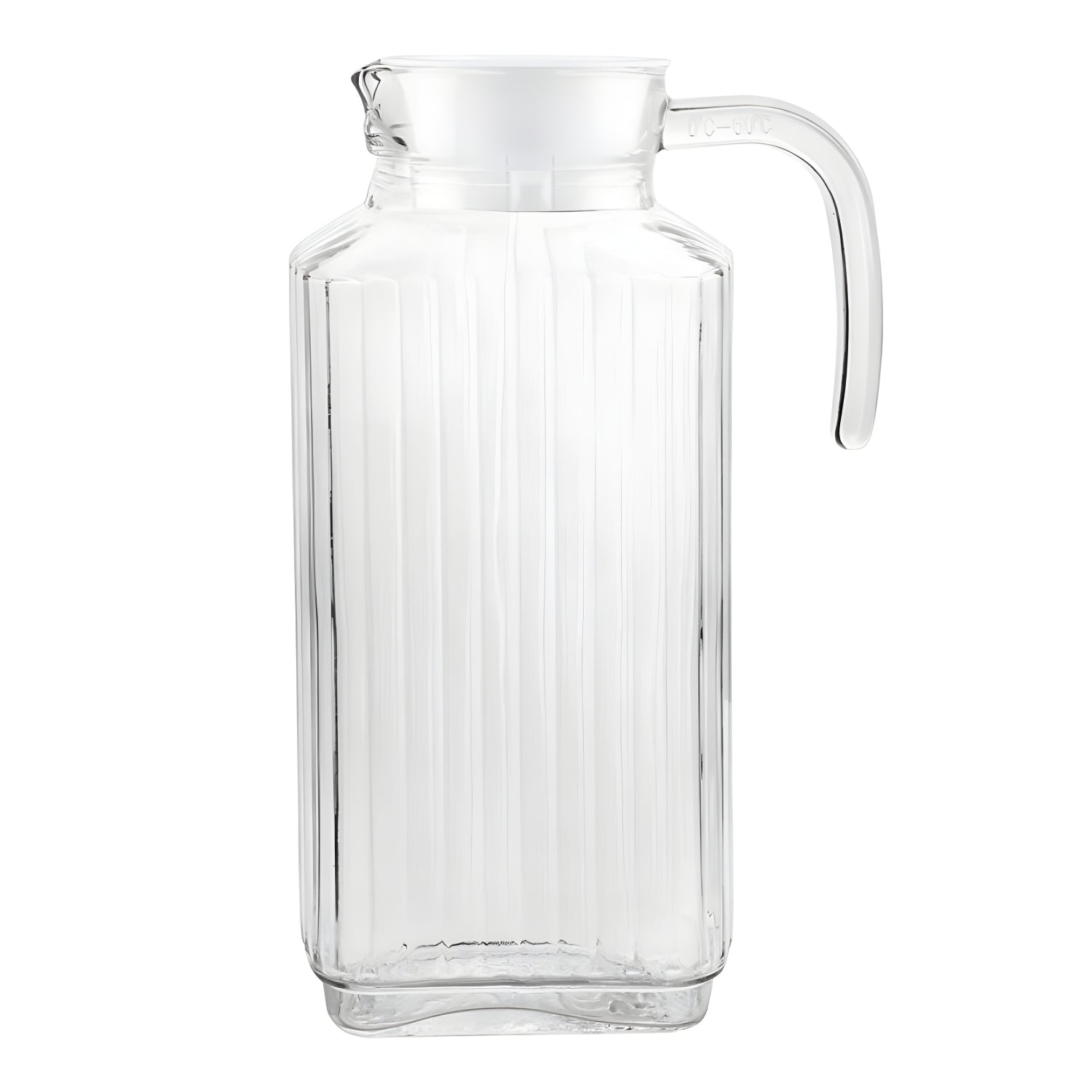 1.8L Square Clear Glass Pitcher with Plastic Lid