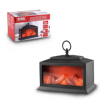 6 LED Realistic Flame Effect Light 23cm Fireplace Lantern