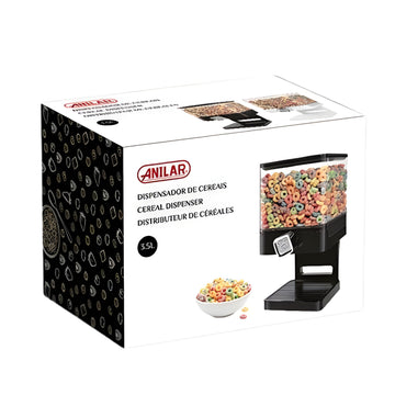 3.5L Black Plastic Cereal Dispenser