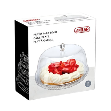 33cm Cake Plate with Dome Cover