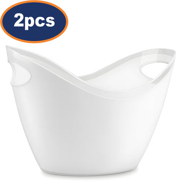 2Pcs 2.8L White Ice Bucket with Handles