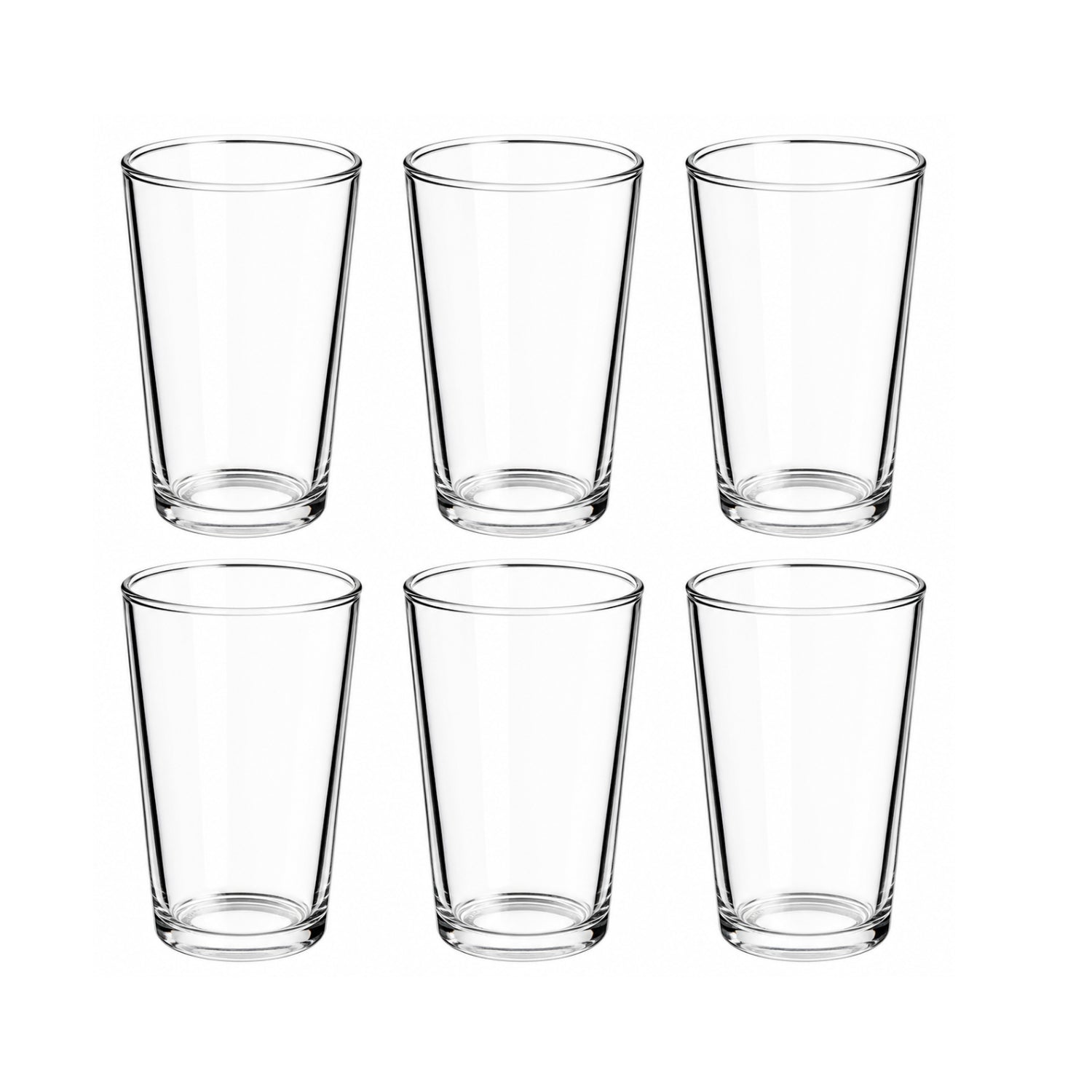 6Pcs  Clear Glass 215ml Drinking Glasses Tumblers Set