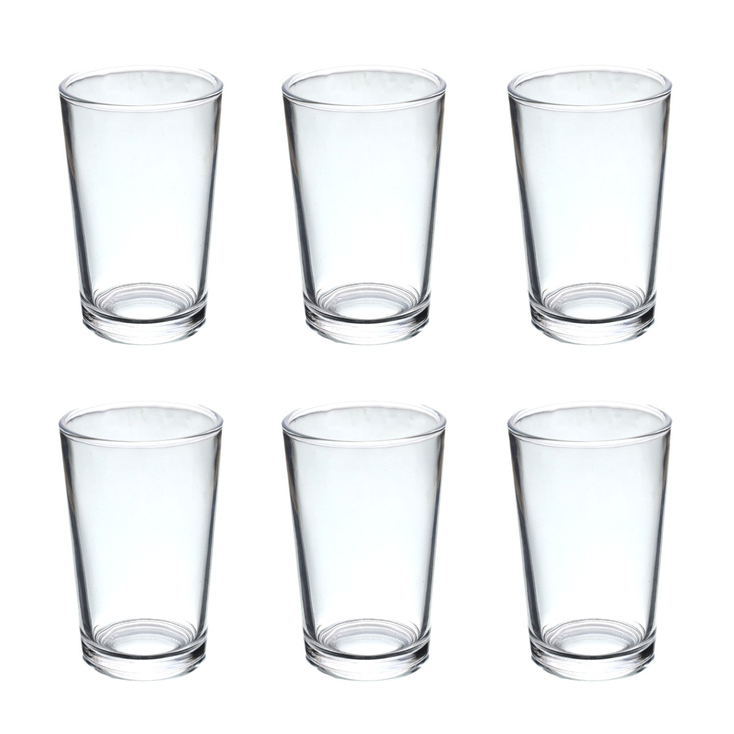 6Pcs  Clear Glass 215ml Drinking Glasses Tumblers Set