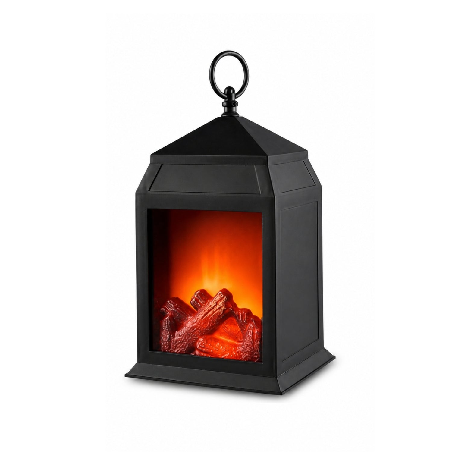4 LED Flickering Flame Effect Fireplace Lantern