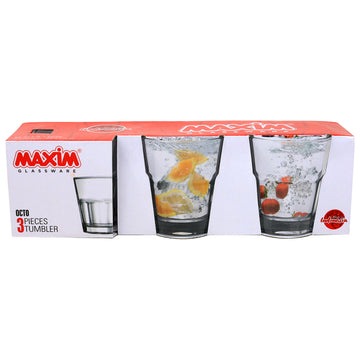 Octo Set of 3 270ml Fluted Glass Tumbler