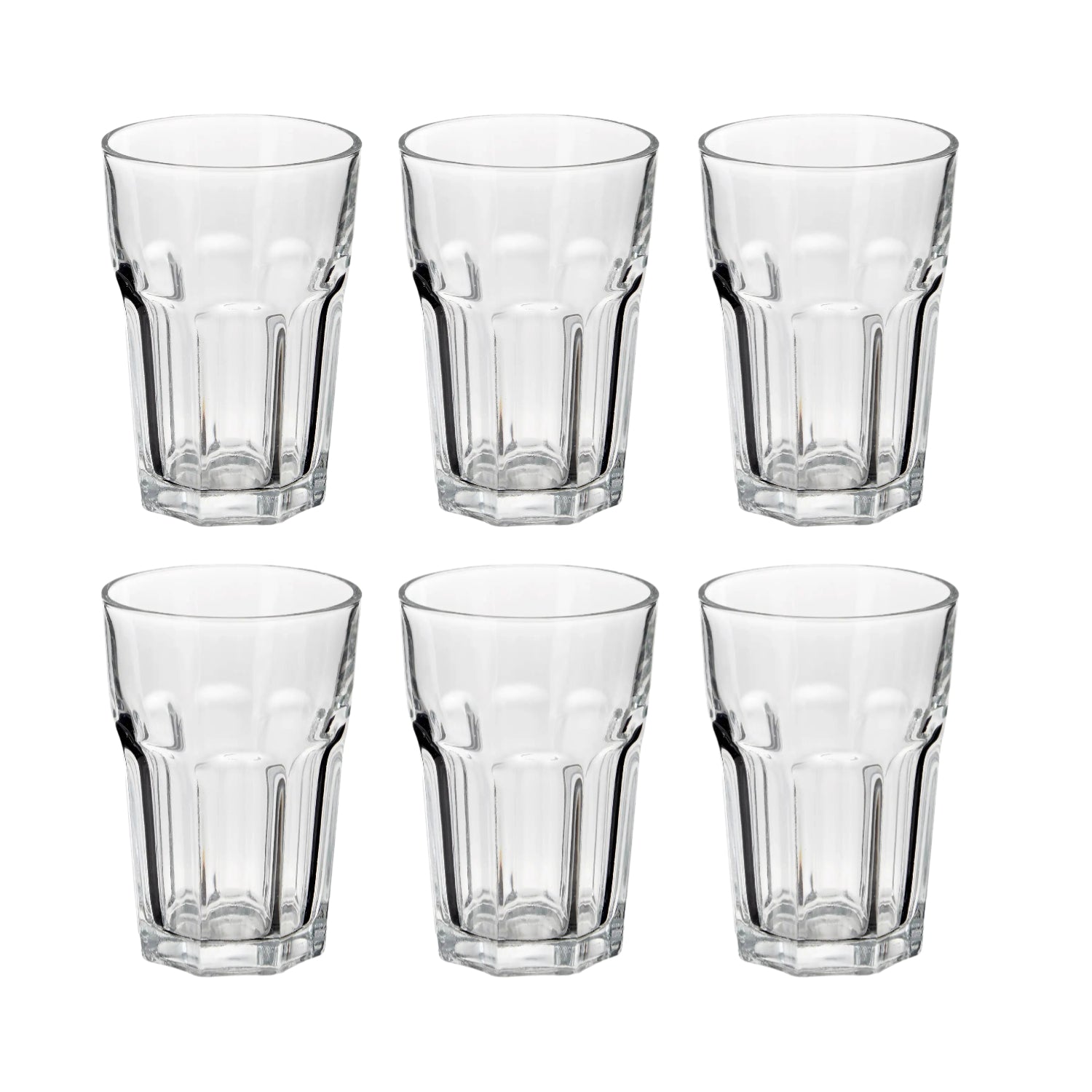 6Pcs Clear 375ml Drinking Glass