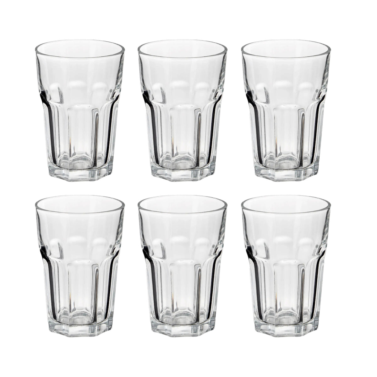 6Pcs Clear 375ml Drinking Glass