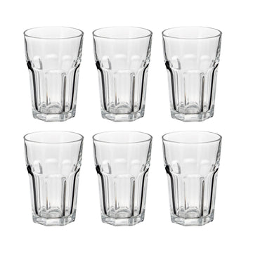 6Pcs Clear 375ml Drinking Glass