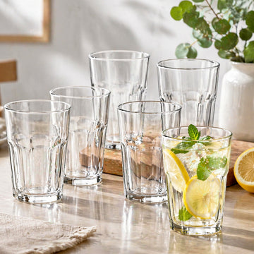 6Pcs Clear 375ml Drinking Glass