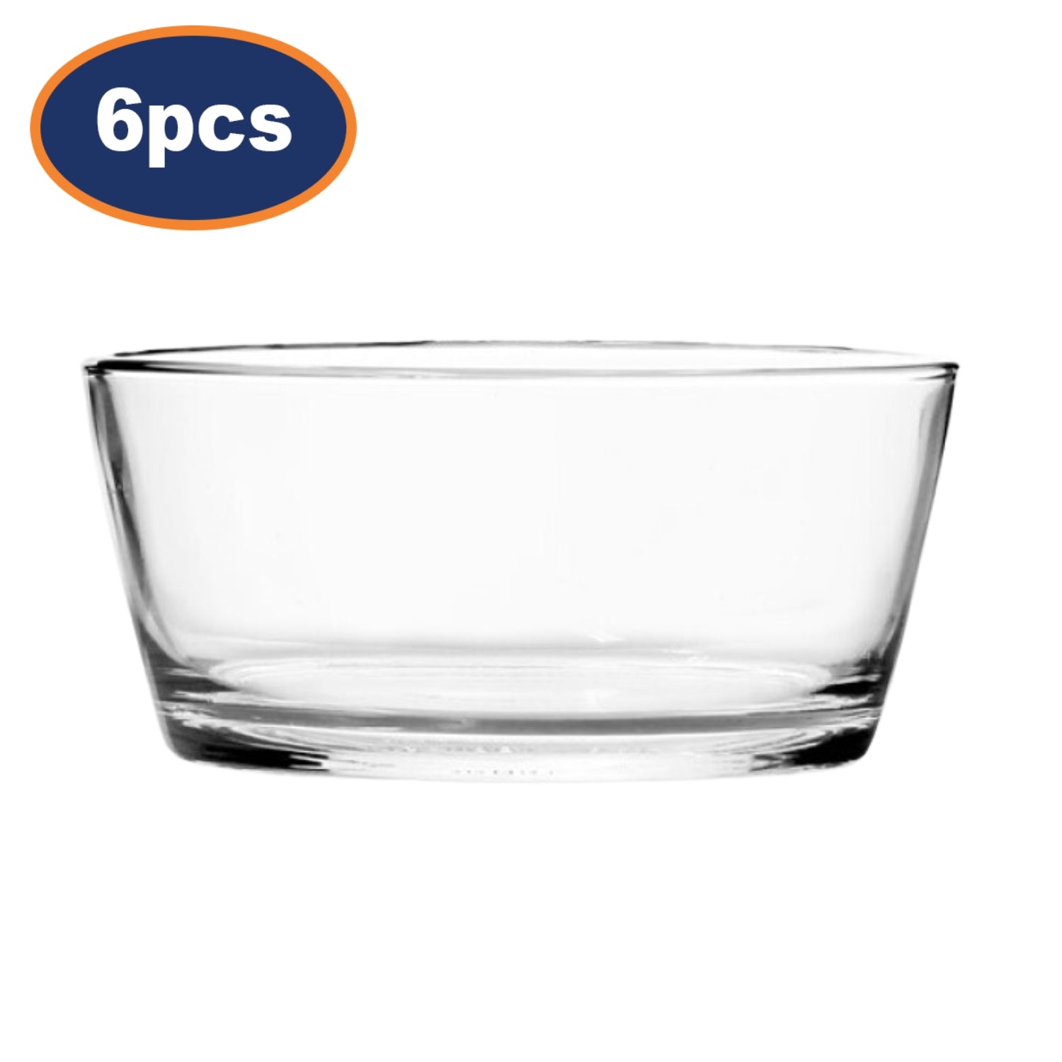 6Pcs 11cm Clear Glass  Dessert Snack Serving Bowls Set