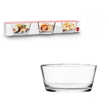 3Pcs Clear 11cm Glass Bowl Set