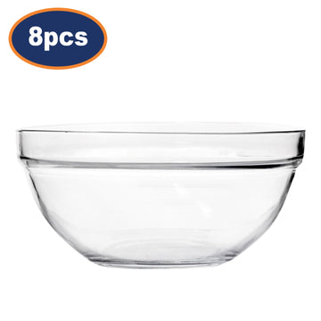 8Pcs 12.5cm Clear Glass Bowls Set