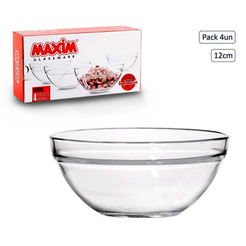 4Pcs Clear Glass 12.5cm Round Bowls Set