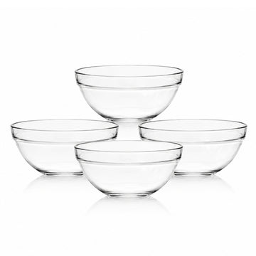 4Pcs Clear Glass 12.5cm Round Bowls Set