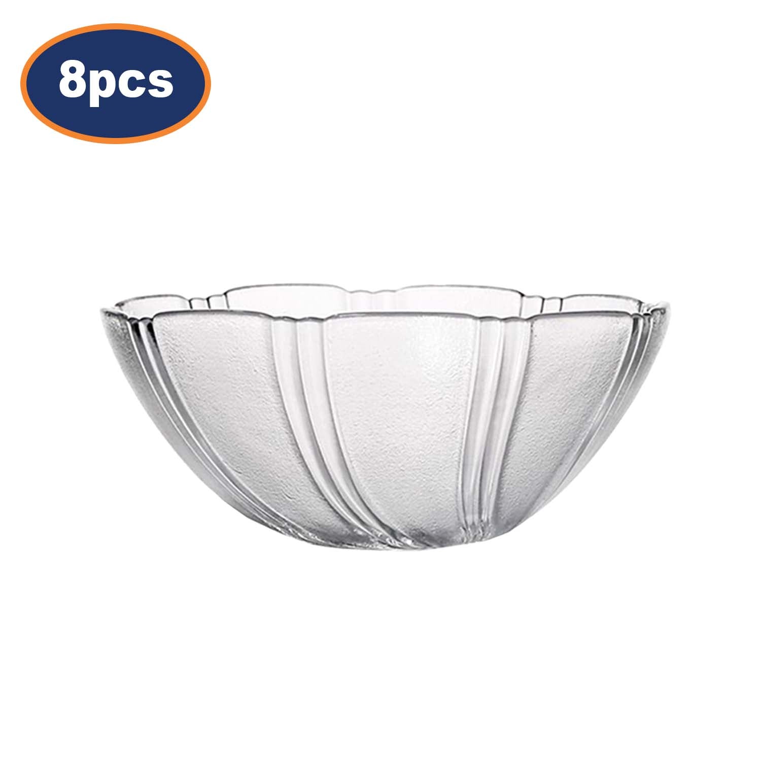 8Pcs 12cm Clear Glass Salad Bowl Set