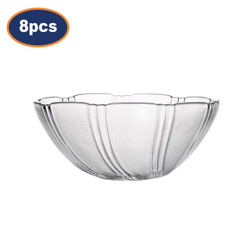 8Pcs 12cm Clear Glass Salad Bowl Set