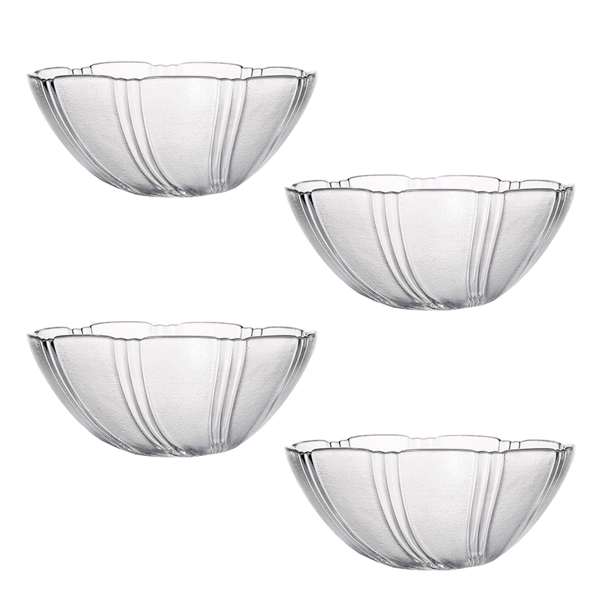 4Pcs 12cm Clear Glass Salad Bowl Set