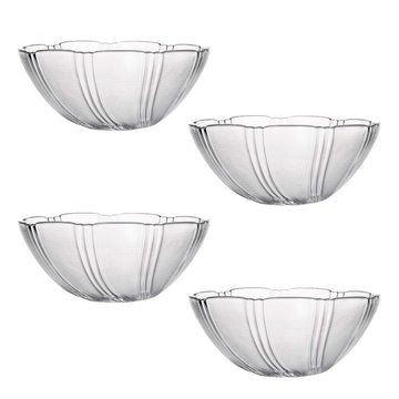 4Pcs 12cm Clear Glass Salad Bowl Set