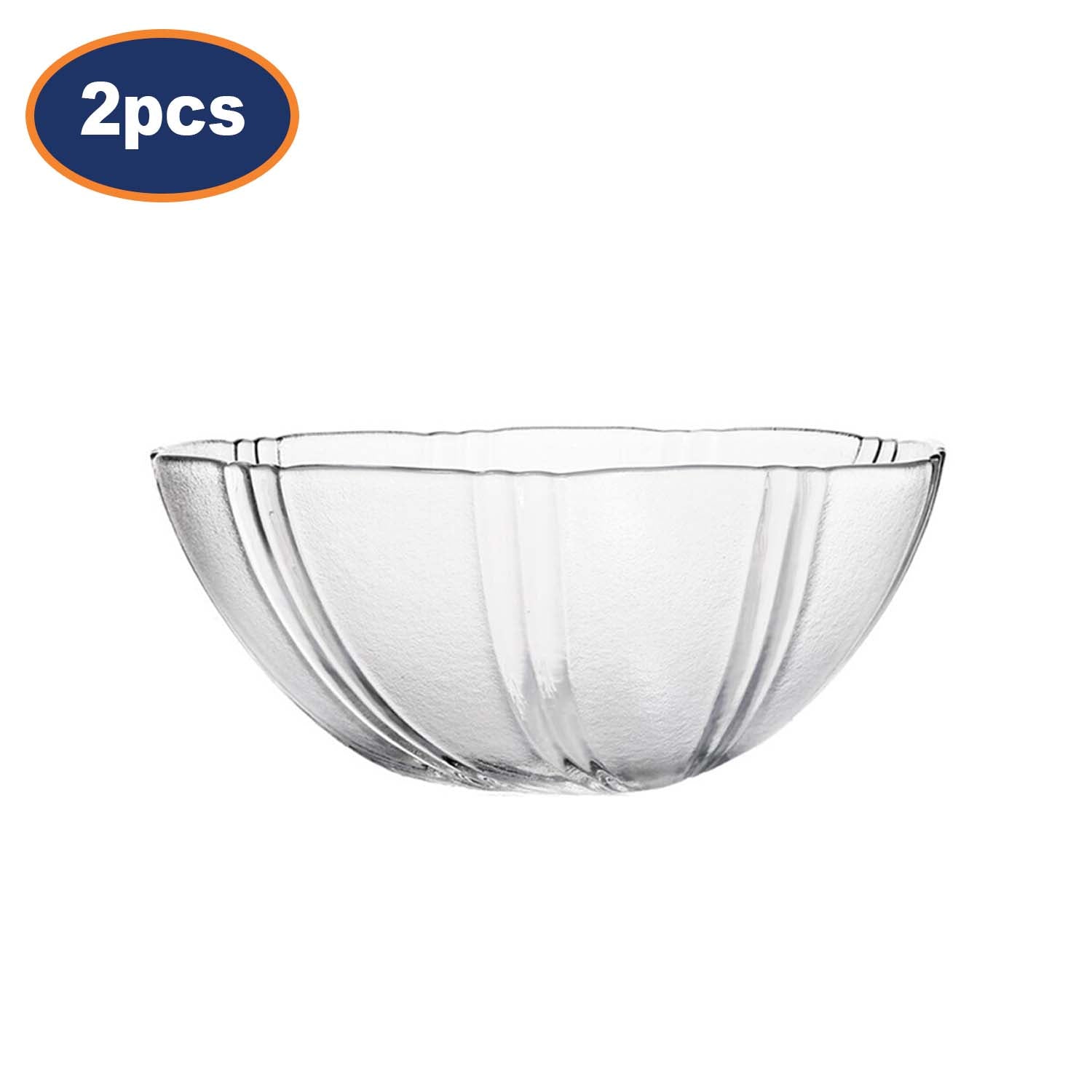 2Pcs 11cm Round Clear Glass Salad Bowl