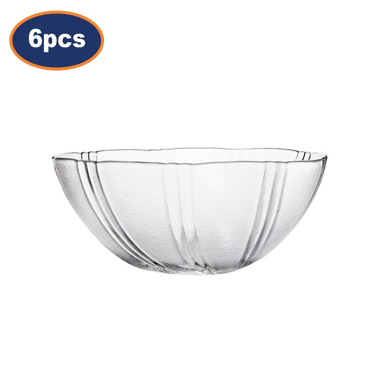 6Pcs 11cm Round Clear Glass Salad Bowl