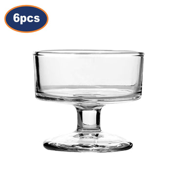 6Pcs 120ml Clear Glass Ice Cream Cups Set