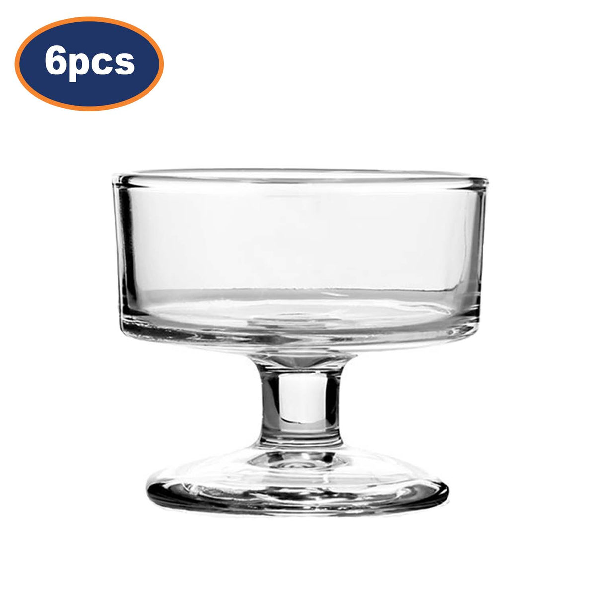 6Pcs 120ml Clear Glass Ice Cream Cups Set