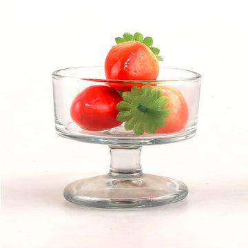 6Pcs 120ml Clear Glass Ice Cream Cups Set