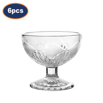 6Pcs 110ml Clear Glass Ice Cream Cups Set