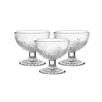 6Pcs 110ml Clear Glass Ice Cream Cups Set