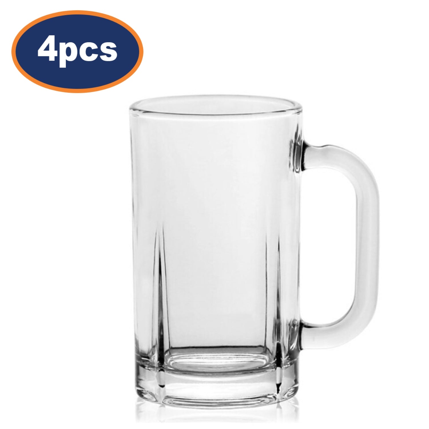 4Pcs 365ml Clear Glass Mugs