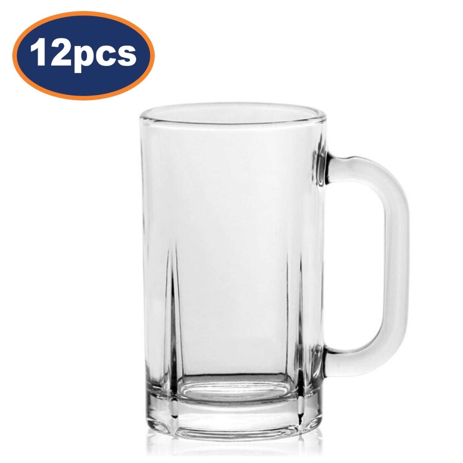 12Pcs 365ml Clear Glass Mugs