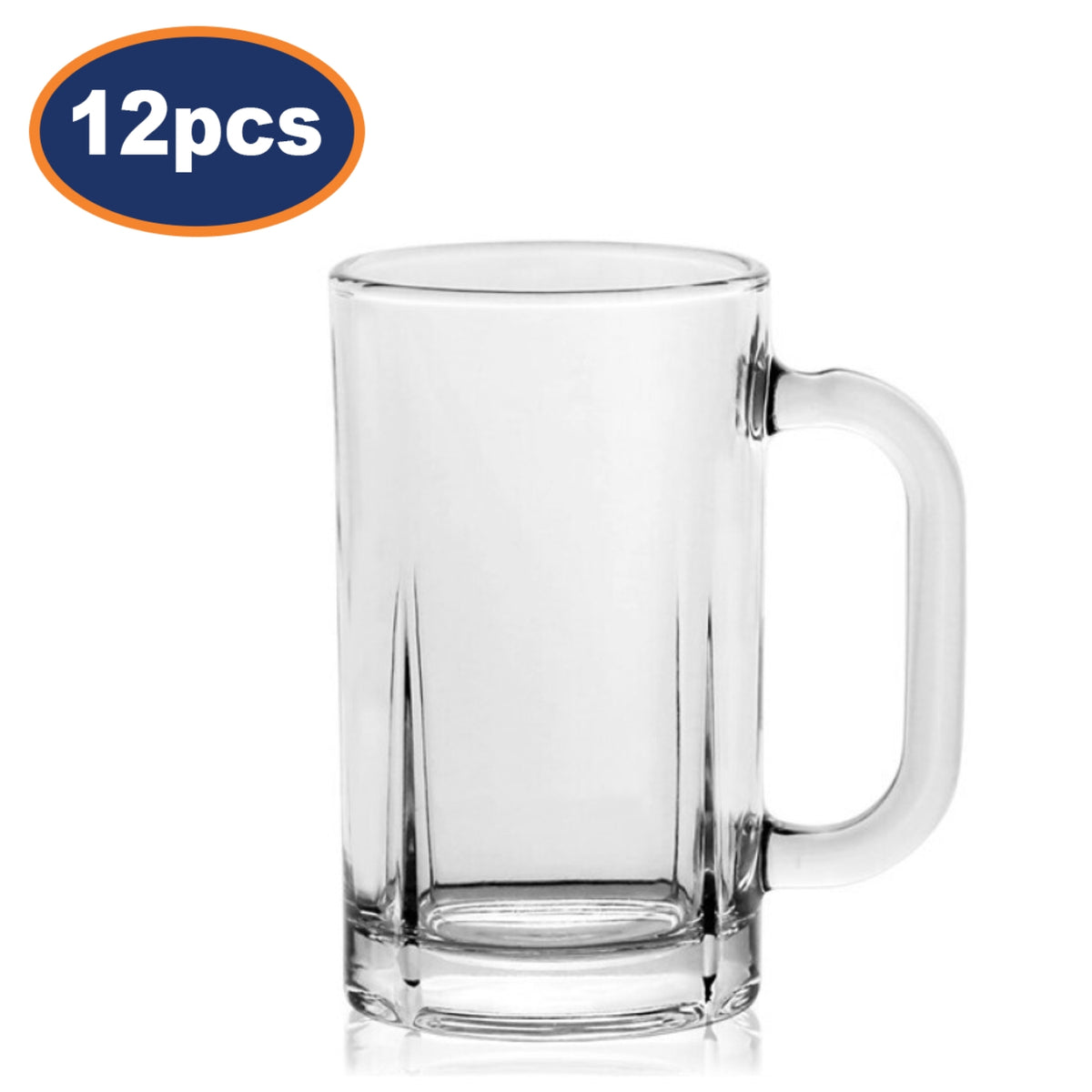 12Pcs 365ml Clear Glass Mugs