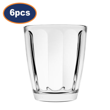 6Pcs 255ml Clear Fluted Glass Tumblers