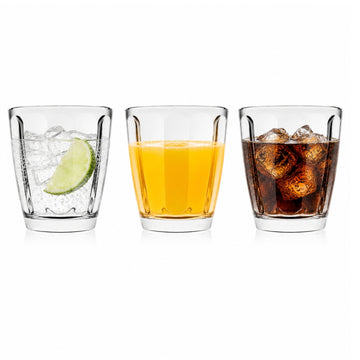 6Pcs 255ml Clear Fluted Glass Tumblers