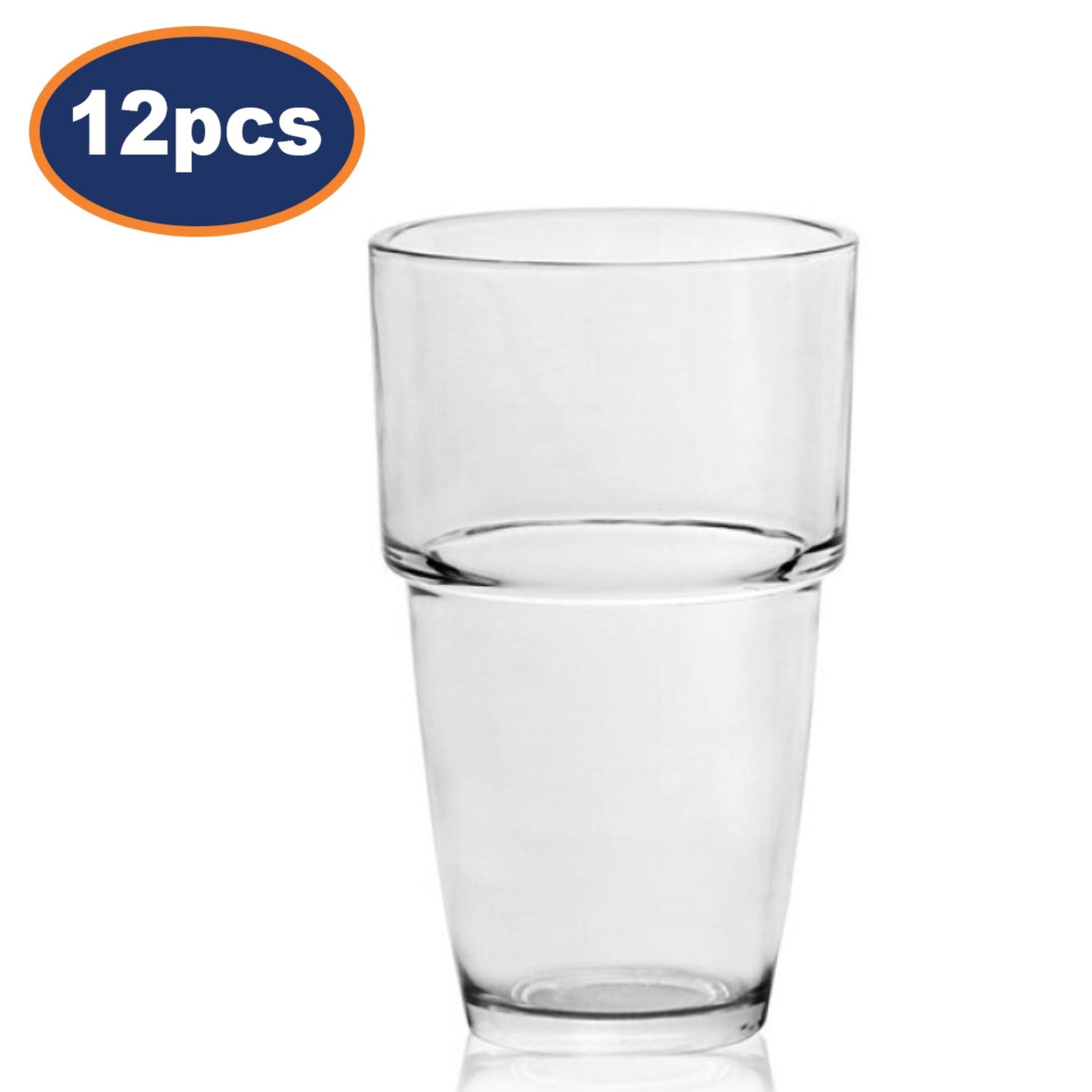12Pcs 350ml Clear Glass Tumblers Set
