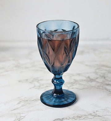 300ml Blue Chalice Style Wine Glass