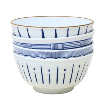 14cm Assorted Blue White Porcelain Round Bowl