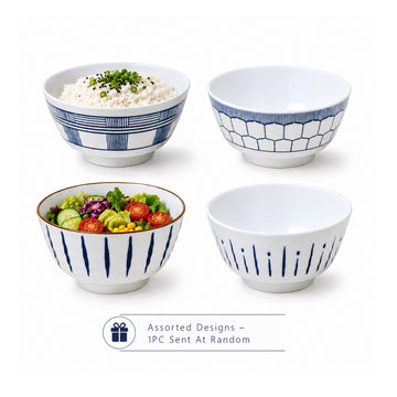 14cm Assorted Blue White Porcelain Round Bowl