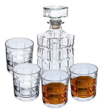 900ml Whisky Decanter & 4Pcs 300ml Glass Set