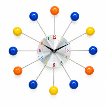 38cm Modern Colourful Ball Design Wall Clock - Quartz Home Office Decor