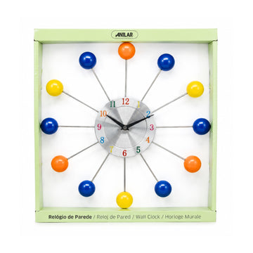 38cm Modern Colourful Ball Design Wall Clock - Quartz Home Office Decor
